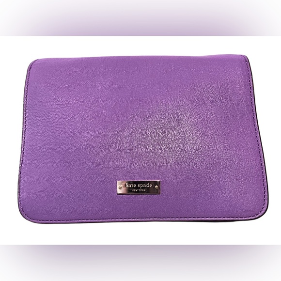 Kate Spade ♠️ Purple Leather Chain Link Crossbody (6.5"'×9"x3") EUC - Picture 3 of 14